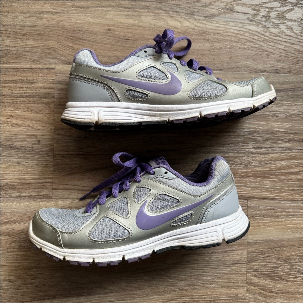 Nike Purple and Gray Sneakers with Cushioned Support